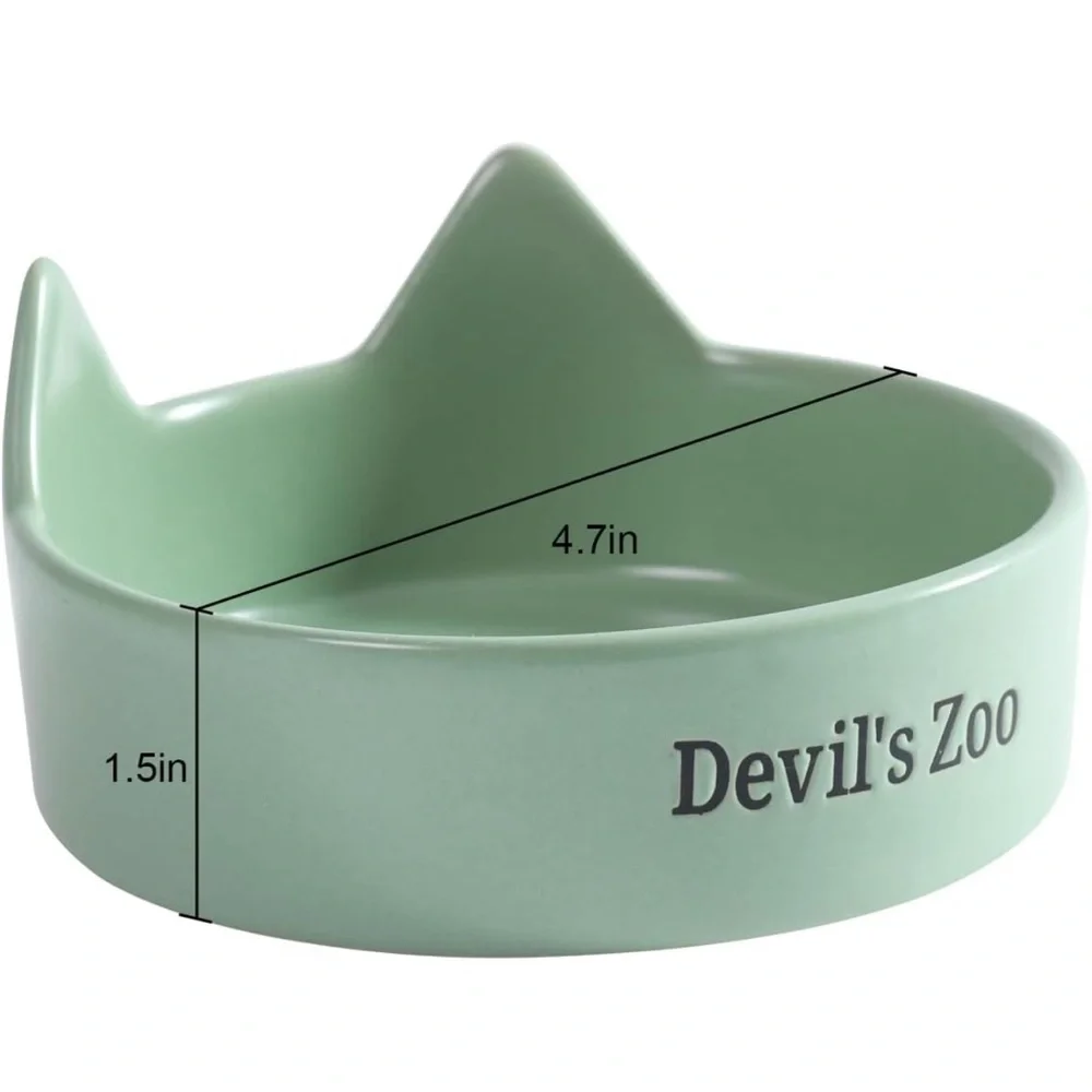 Devil's Zoo Premium Ceramic Cat Food Bowl - Perfect for Water and Food - Ideal